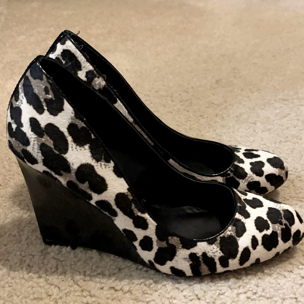 White House Black Market Animal Print Heels